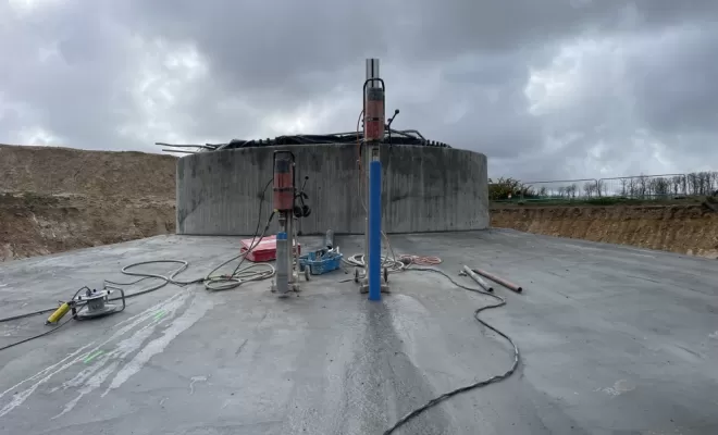 Carottage grande profondeur sur le massif d'une éolienne