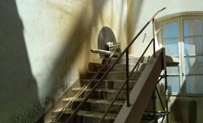 Sciage d'un escalier ( CHATELLERAULT 86 ) Vienne, SCICAB 